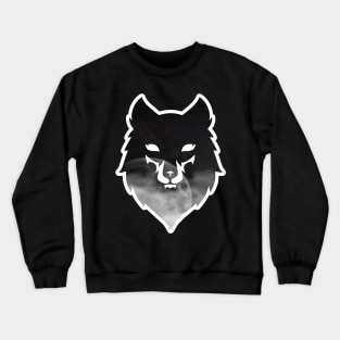 Wolf head moon stars silhouette Crewneck Sweatshirt